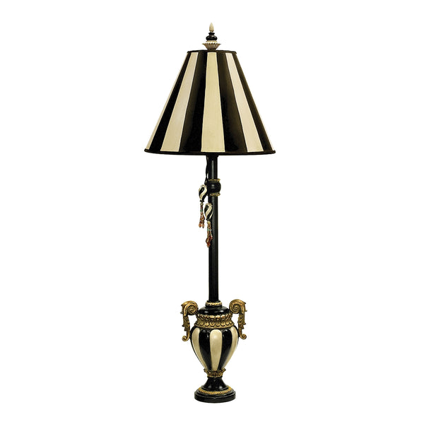 Carnival Stripe 1 Light Table Lamp in Black And Antique White