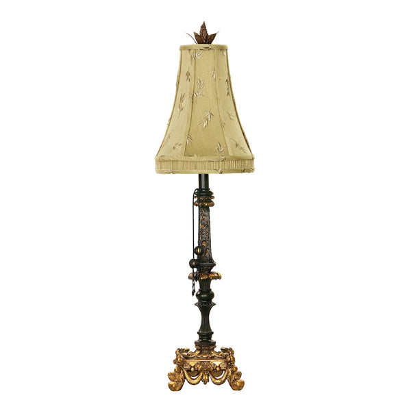 Josephine Table Lamp in Black And Gold Leaf