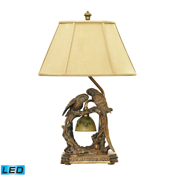 Twin Parrots 1 Light LED Table Lamp in Atlanta Bronze