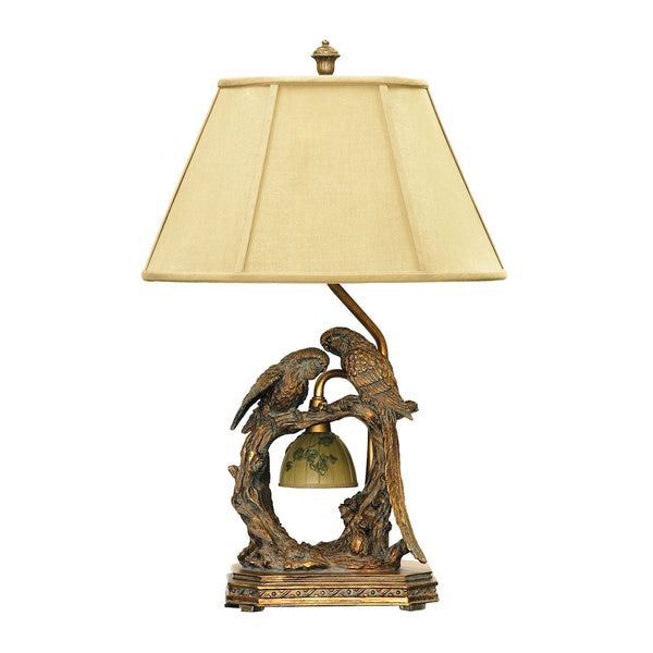 Twin Parrots 1 Light Table Lamp in Atlanta Bronze