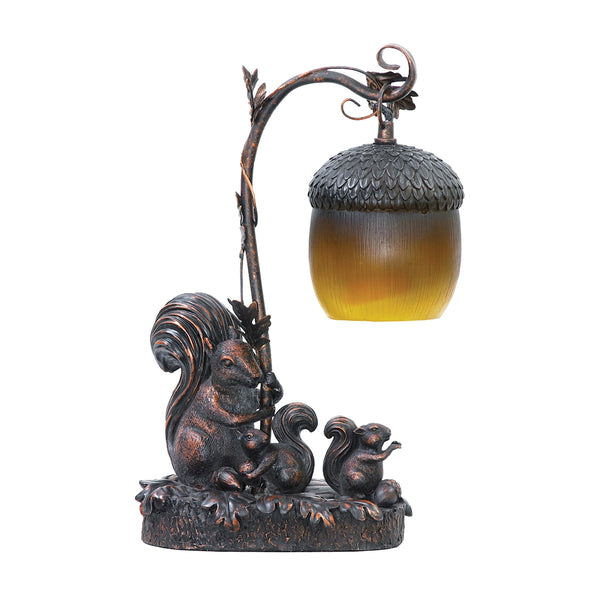 Squirrel Acorn 1 Light Mini Table Lamp In Burwell Bronze