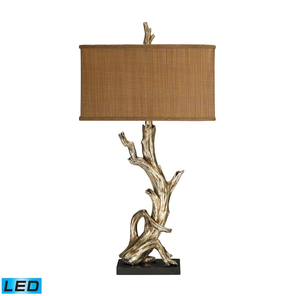 Driftwood LED Table Lamp in Silver Leaf