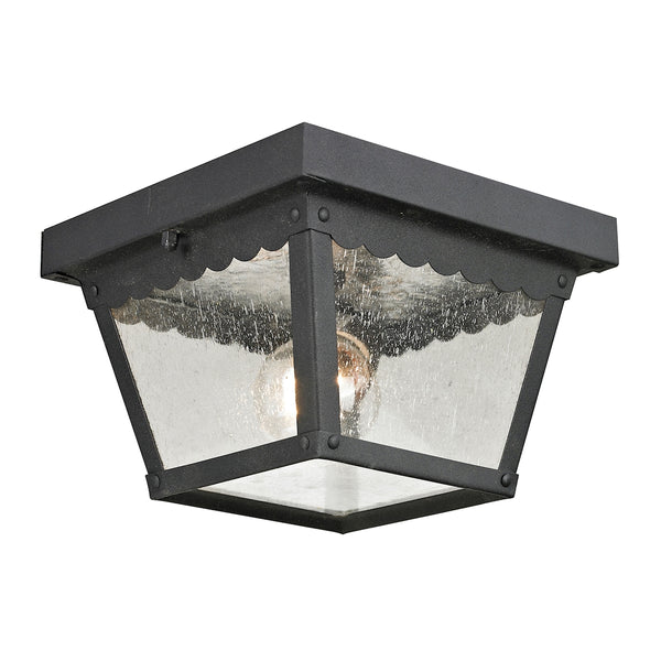 Springfield 2 Light Outdoor Flushmount In Matte Textured Black