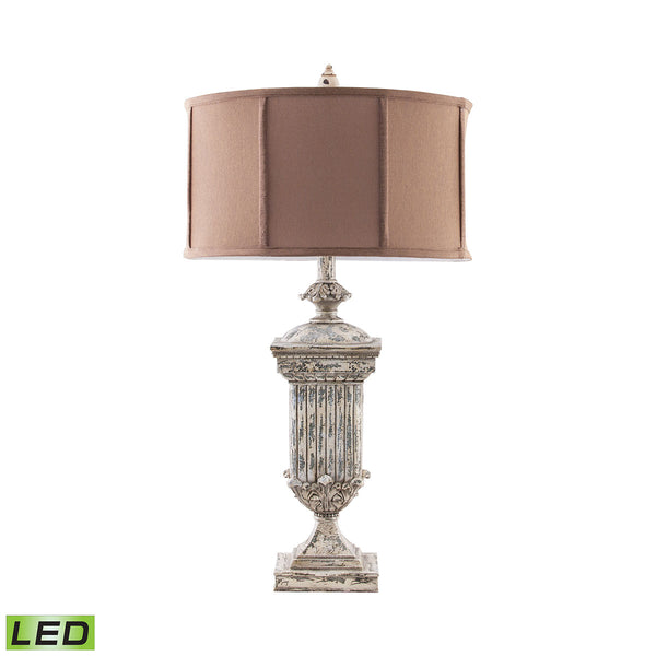 Morgan Hill Distressed LED Table Lamp in White
