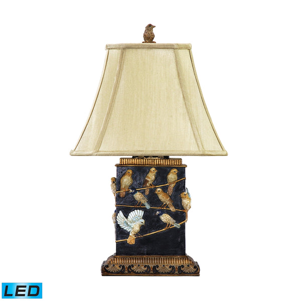 Birds On Branch LED Table Lamp in Black