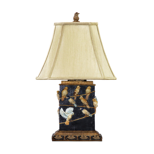 Birds On Branch Table Lamp in Black