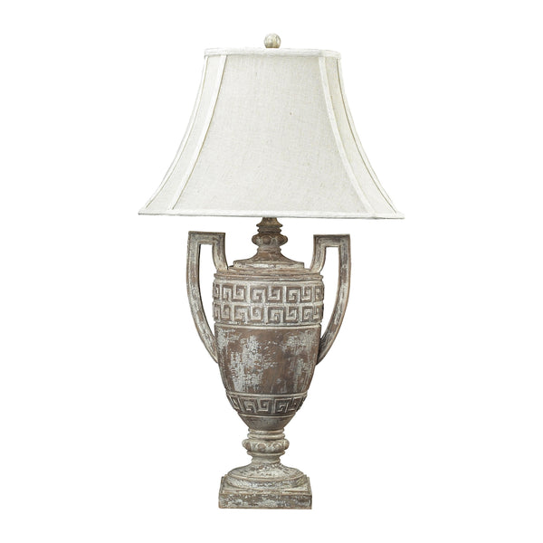 Greek Key Table Lamp in Allesandria Finish