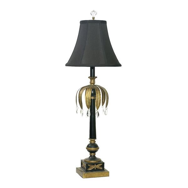 Weeping Leaf Table Lamp In Gold Leaf And Black