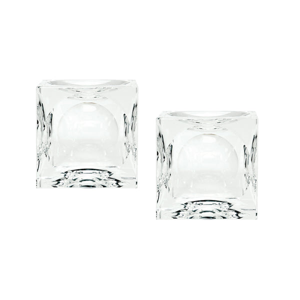 Small Dimpled Crystal Cubes - Set of 2