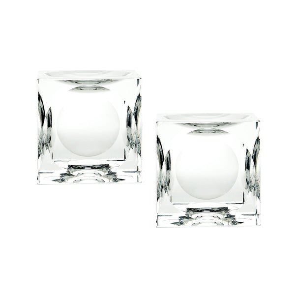 Large Dimpled Crystal Cubes - Set of 2