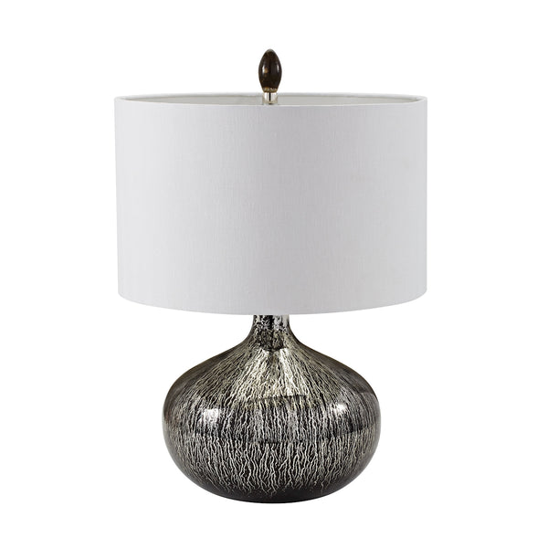 Black Mercury Glass Table Lamp In Silver And Black