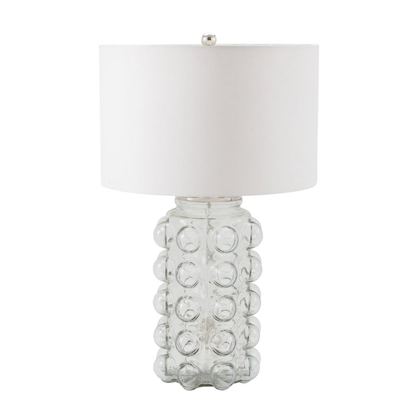 Bubble Table Lamp in Clear Glass With Off White Shade