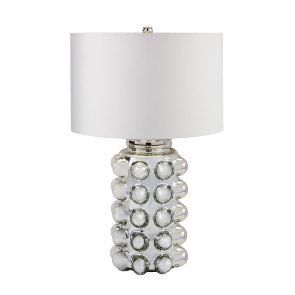 Bubble Glass Table Lamp in Silver Mercury