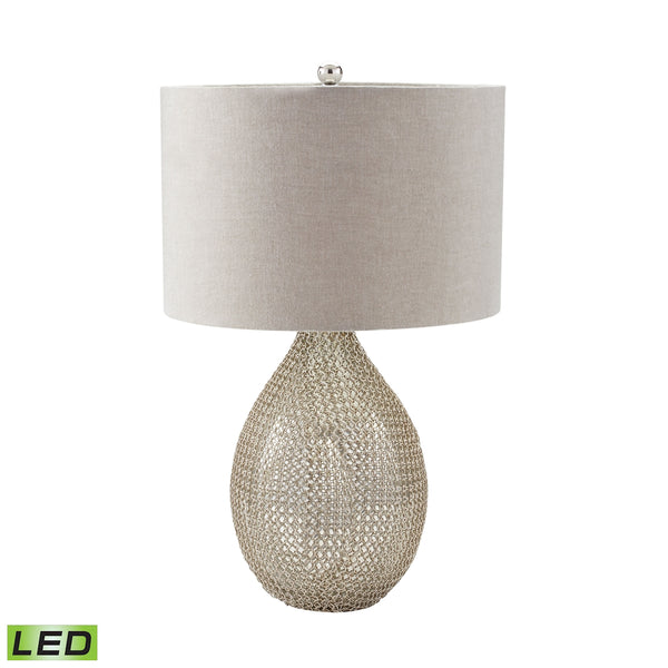 Chain Mail 1 Light LED Table Lamp in Mercury And Nickel