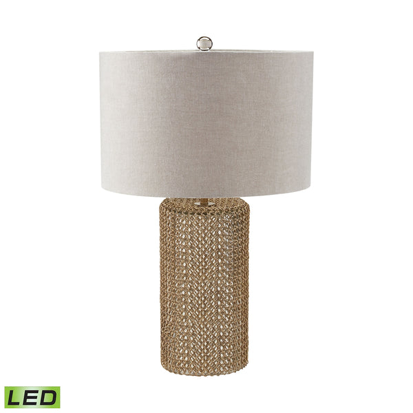 Chain Mail 1 Light LED Table Lamp in Mercury And Gold