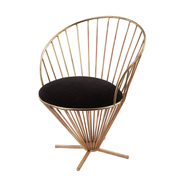 Iron Taper Wire Chair In Gold And Black
