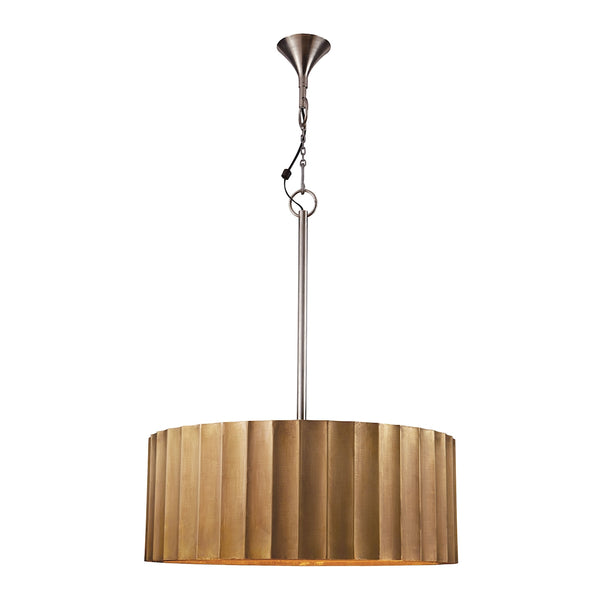 Large Brass Clad Ribbed Pendant