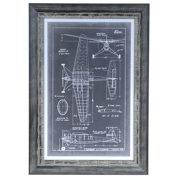 Crestview AERONAUTIC BLUE PRINTS 4 CVA3273