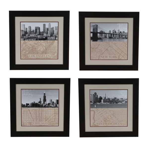 Crestview CHICAGO,NY,LA,SAN FRANSICO SET 4 CVA3338