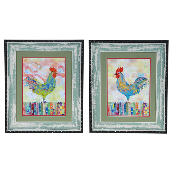 Crestview ROOSTER ON A FENCE 1 & 2 SET 2 CVA3347