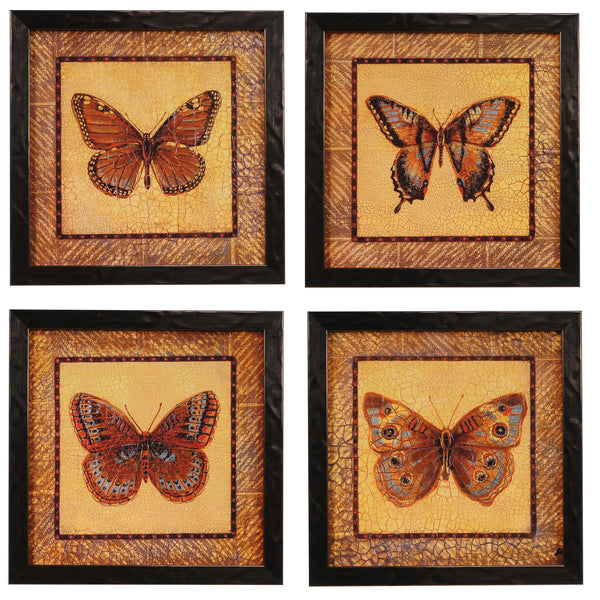 Crestview CRACKLED BUTTERFLY SET 4 CVA3348