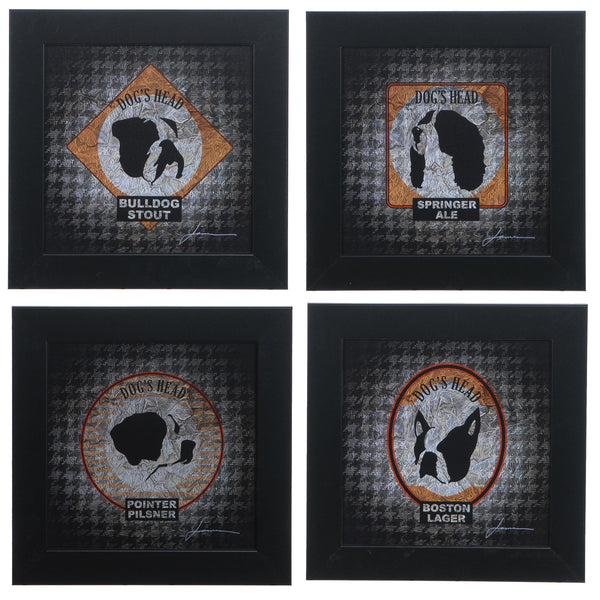 Crestview HOUNDS TOOTH 1,2,3 & 4 (SET OF 4) CVA3572