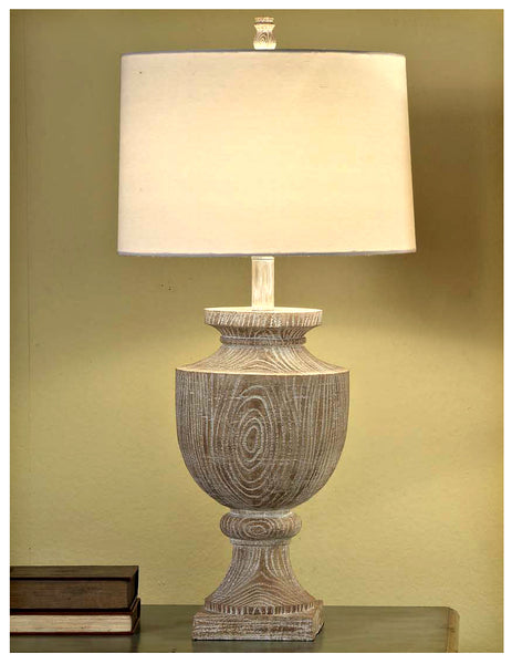 Crestview Avalon Carved Wood Table Lamp CVAUP523