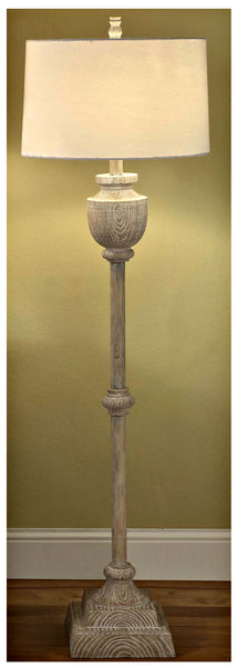 Crestview Avalon Carved Wood Floor Lamp CVAUP524