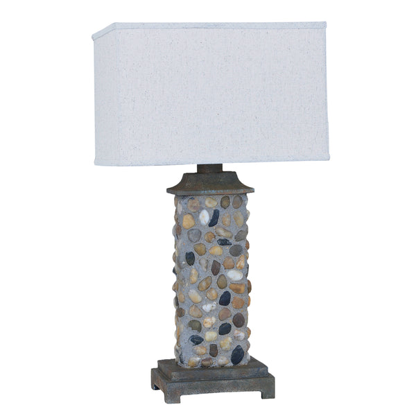 Crestview River Rock Outdoor Table Lamp CVAVP079