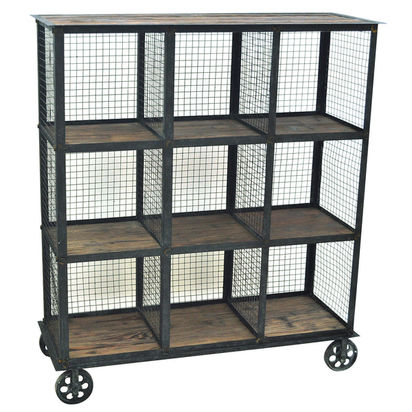 Crestview Industria Metal and Wood Bookcase CVFZR1004