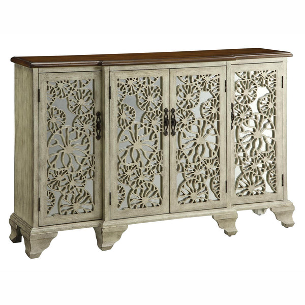 Crestview Hawthorne Antique White 4 Door Sideboard CVFZR1075