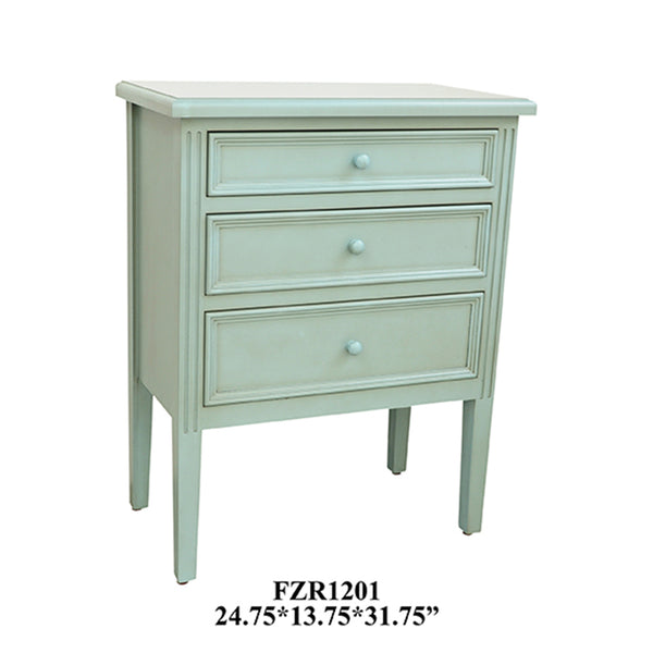 Crestview Celeste Blue 3 Drawer Chest CVFZR1201