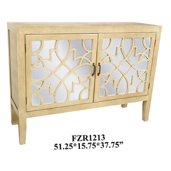 Crestview Veranda 2 Door Sandstone and Mirror Cabinet CVFZR1213
