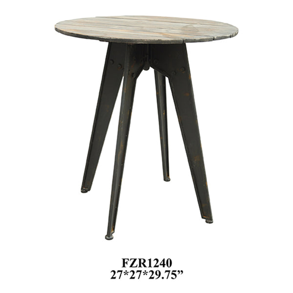 Crestview Cumberland Metal and Smoked Wood Accent Table CVFZR1240