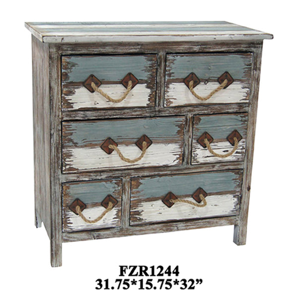 Crestview Nantucket 6 Drawer Weathered Wood Chest CVFZR1244