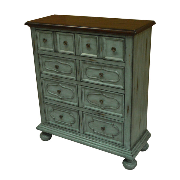 Crestview Florence 8 Drawer Tall Blue Chest CVFZR1413