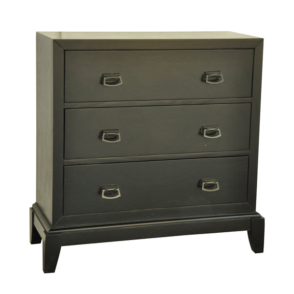 Crestview Broadway Black 3 Drawer Chest CVFZR1431