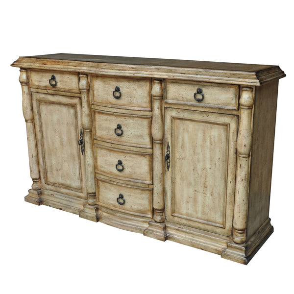 Crestview Aberdeen 6 Drawer 2 Door Textured Sideboard CVFZR1456
