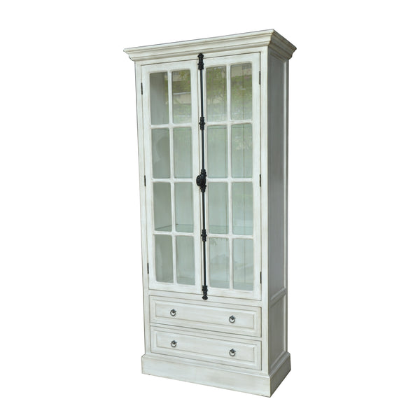 Crestview Coventry White Oak 2 Door Curio CVFZR1461