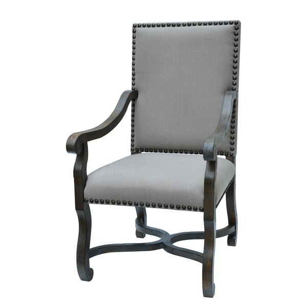 Crestview St. James Nailhead and Linen Chair CVFZR1474