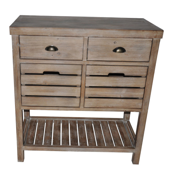 Crestview Jackson 2 Basket Drawer Rustic Console CVFZR1506