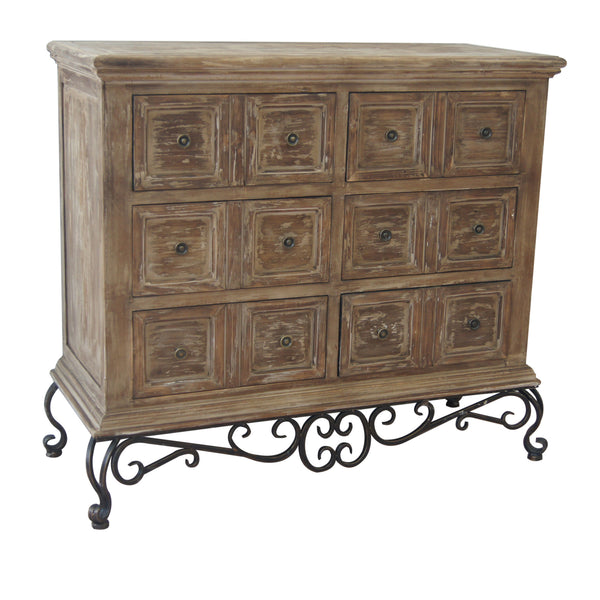 Crestview Madison Metal Base and Wood 3 Drawer Chest CVFZR1526