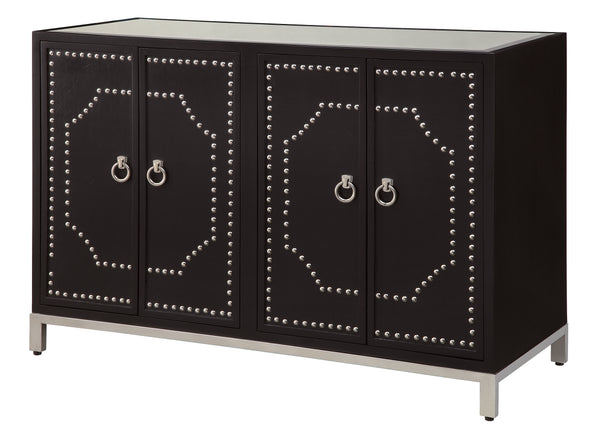 Crestview Roxbury Nailhead Black Sideboard CVFZR349