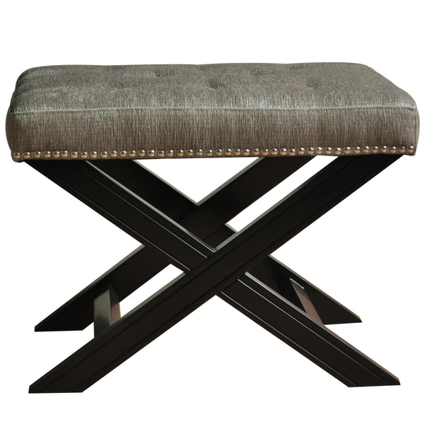 Crestview Fifth Ave Textured Silver Nailhead Stool CVFZR678