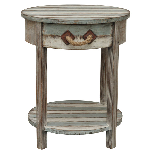 Crestview Nantucket 1 Drawer Weathered Wood Accent Table CVFZR691