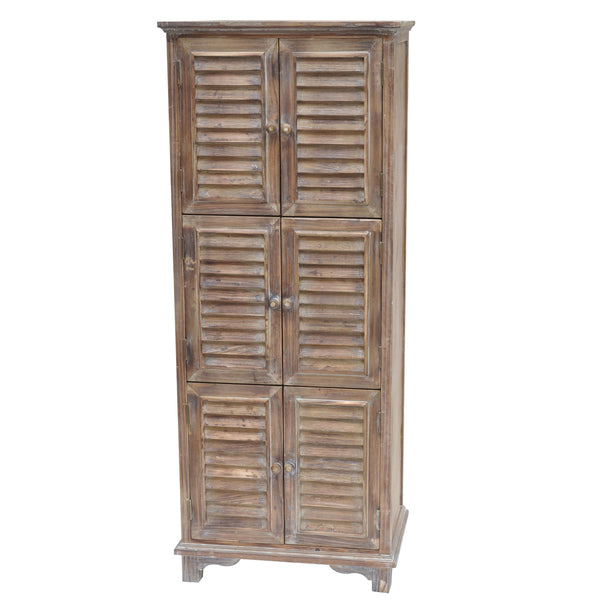 Crestview Jackson 6 Door Weathered Oak Cabinet CVFZR758