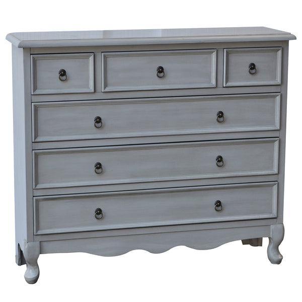 Crestview Hampton 6 Drawer Light Grey Chest CVFZR791