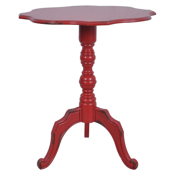 Crestview Venetian Antique Red Accent Table CVFZR858