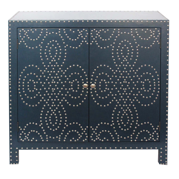 Crestview Indigo 2 Door Nailhead Cabinet CVFZR886