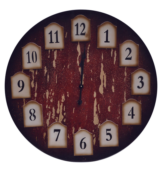 Crestview Distressed Redwood Clock CVTCK1062
